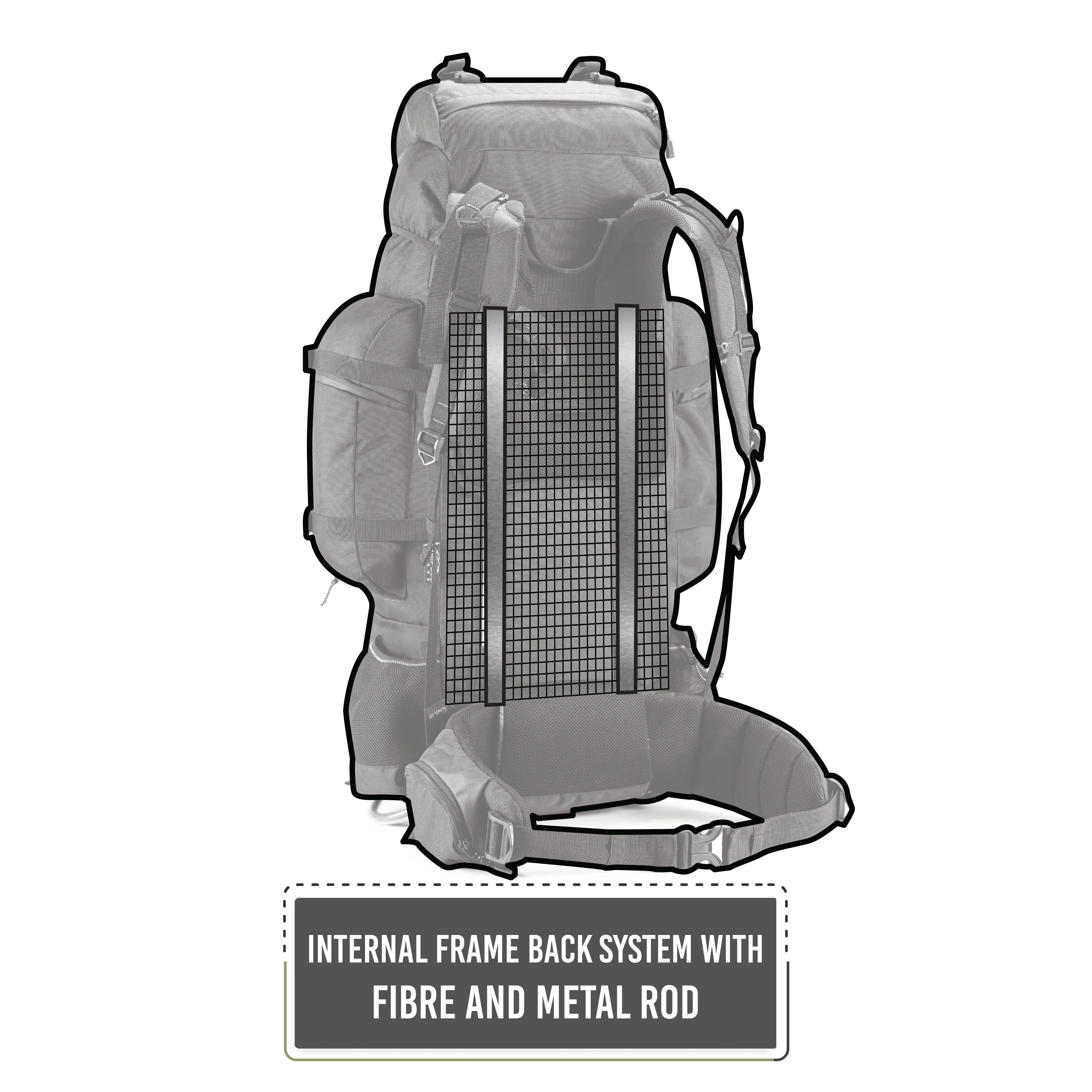 Tripole Colonel Pro Metal Frame Rucksack with Detachable Day Pack and Rain Cover for Trekking and Travelling | 5 Year Warranty (105 Ltr, Black)