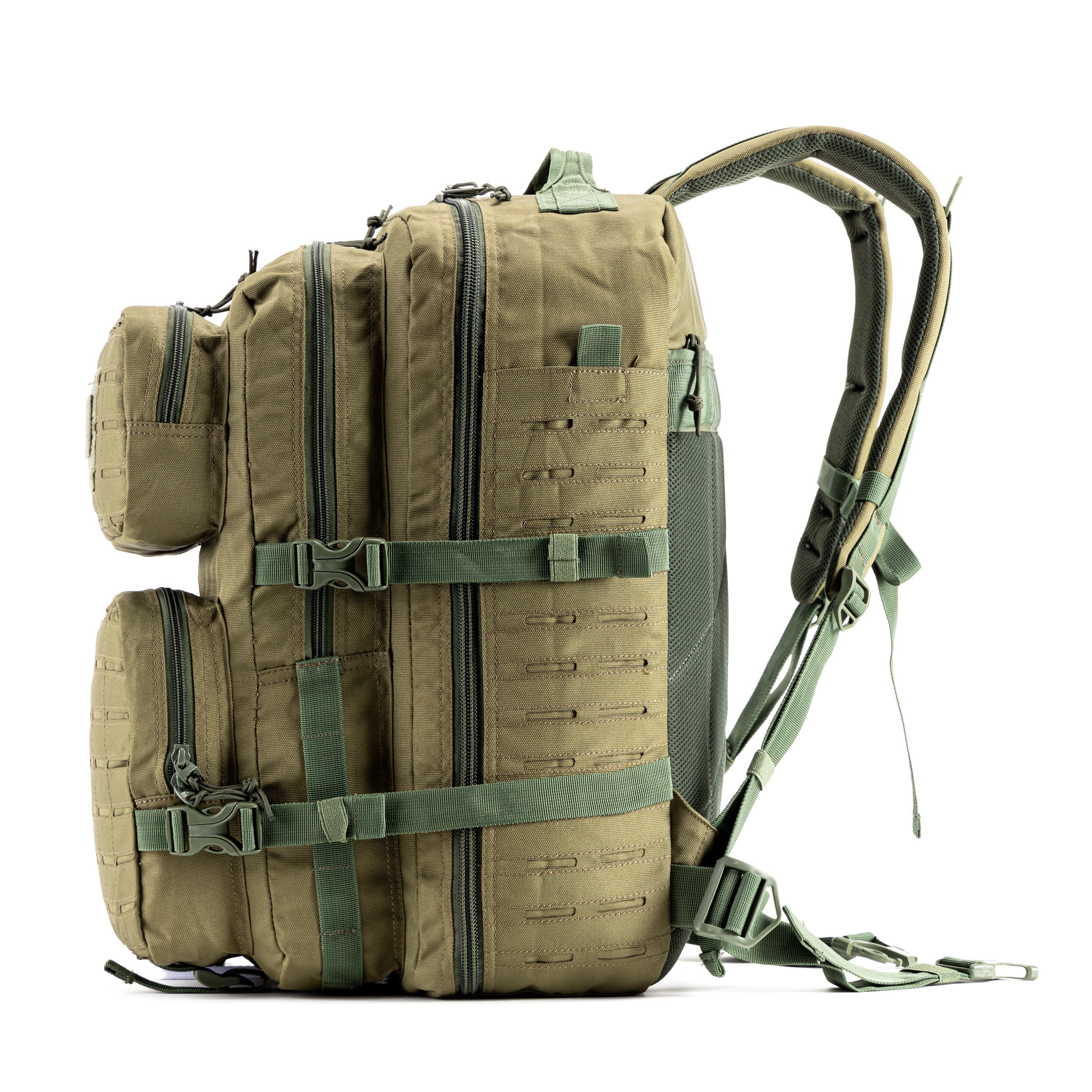 Tripole Force Plus Tactical Army 50 Litre Bag & Backpack with Laser-cut MOLLE Olive Green | 3 Year Warranty