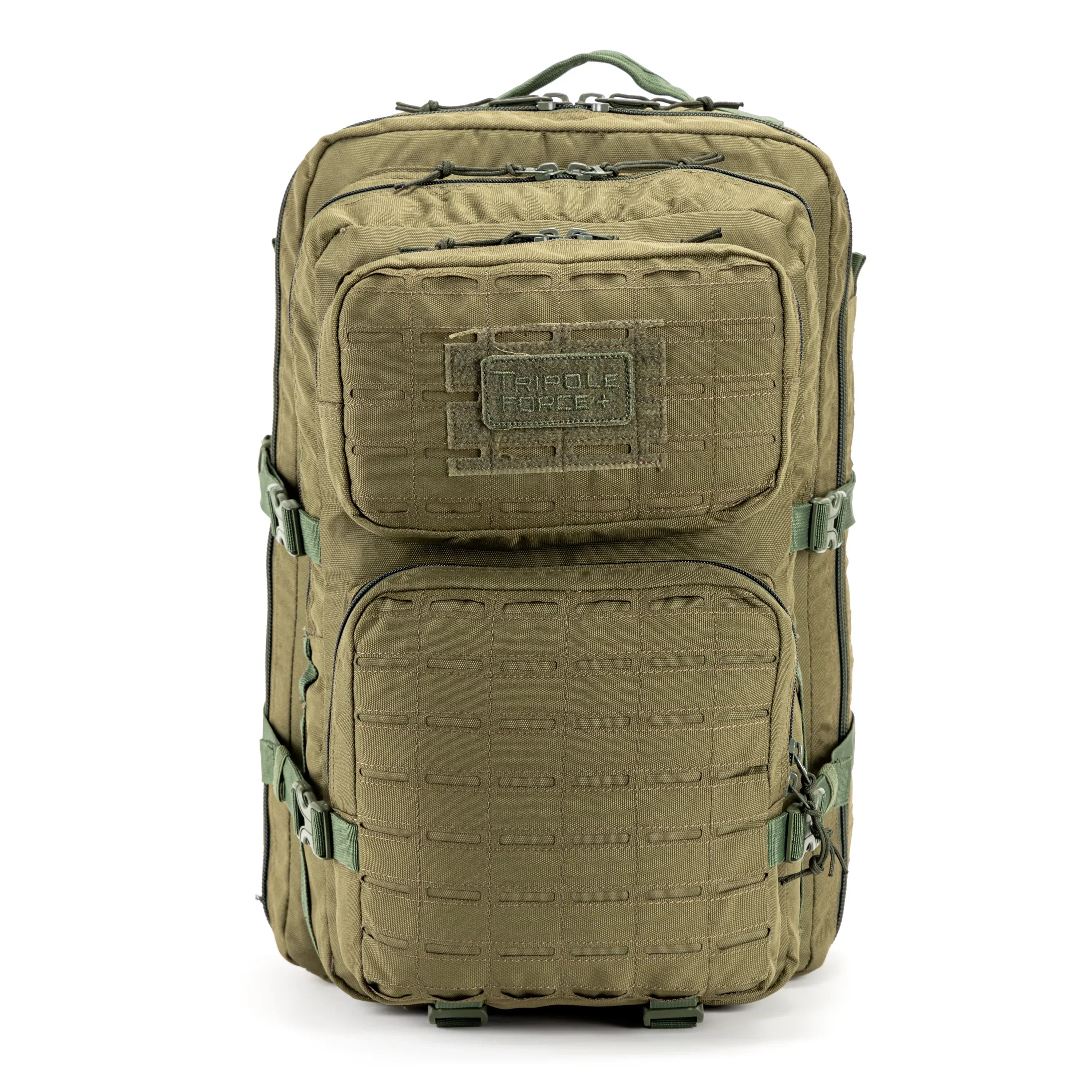 Tripole Force Plus Tactical Army 50 Litre Bag & Backpack with Laser-cut MOLLE Olive Green | 3 Year Warranty
