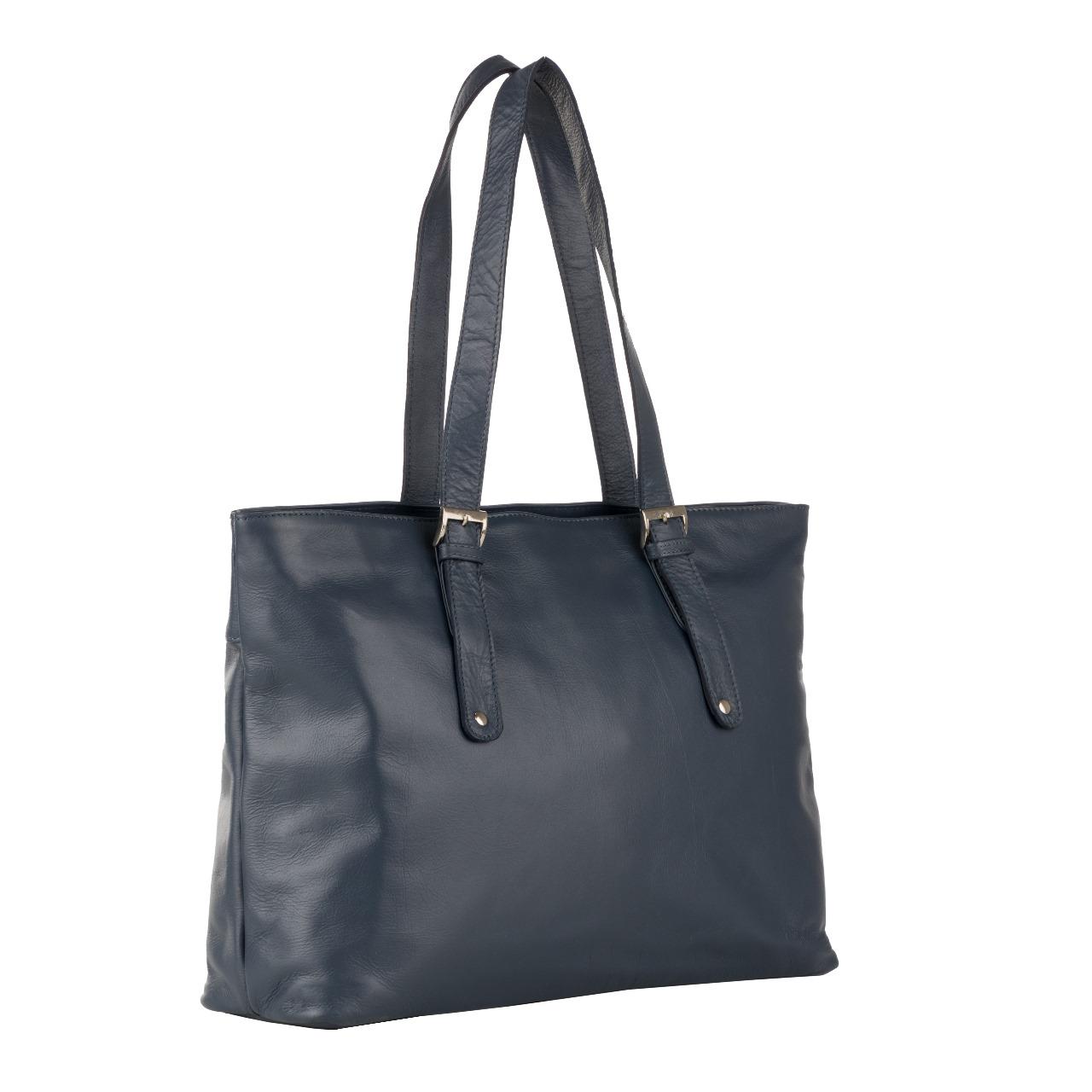 blue handbag