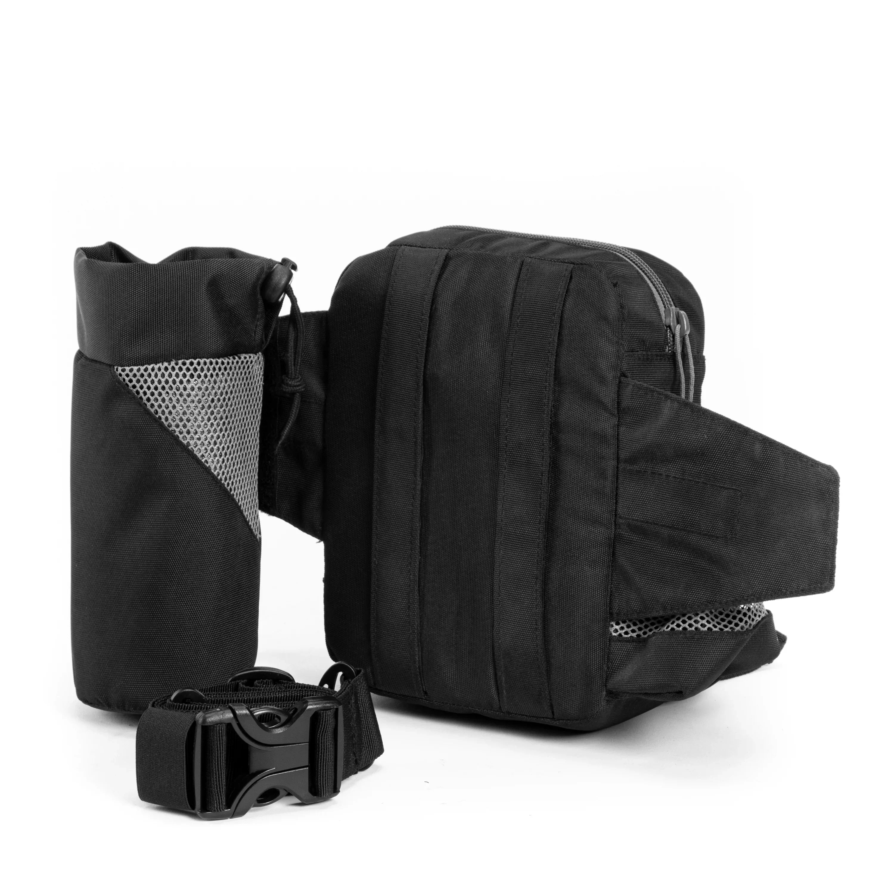 Tripole Waist Pack with Detachable Bottle Holder - Multi-Utility Waist and Sling Bag for Hiking, Cycling, and Backpacking Black